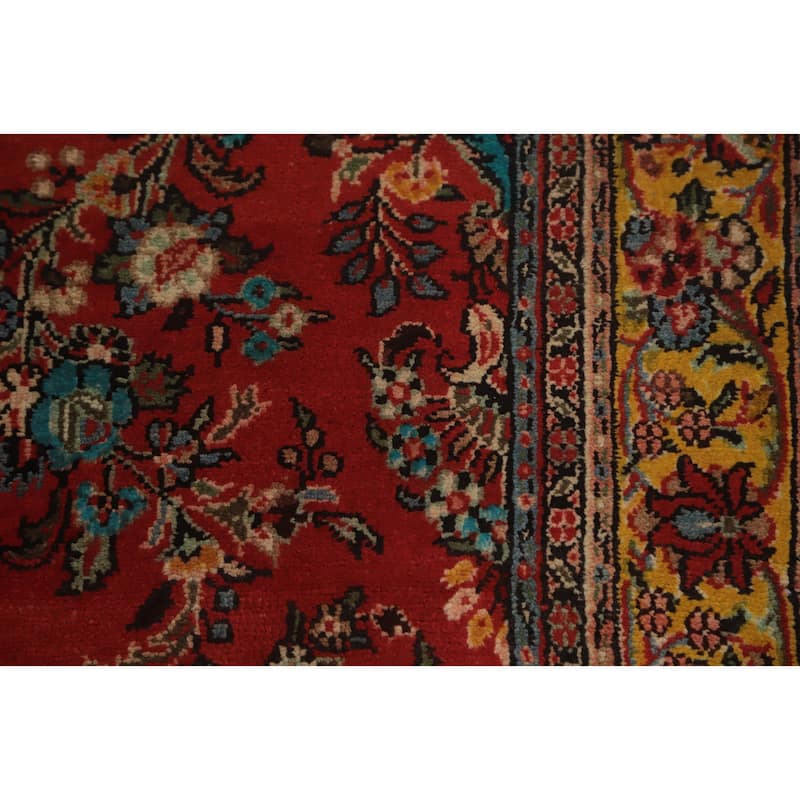 Hand Knotted Oriental 100% Wool Carpet Traditional Floral Oranges & Rust Hamedan Area Rug - 7' 2'' X 4' 7''