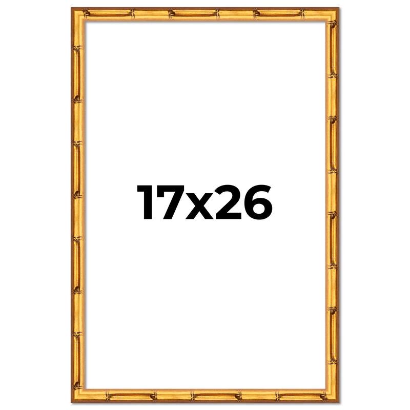 17x26 Frame Gold Bamboo Solid Wood Picture Frame | 1 Inch Moulding