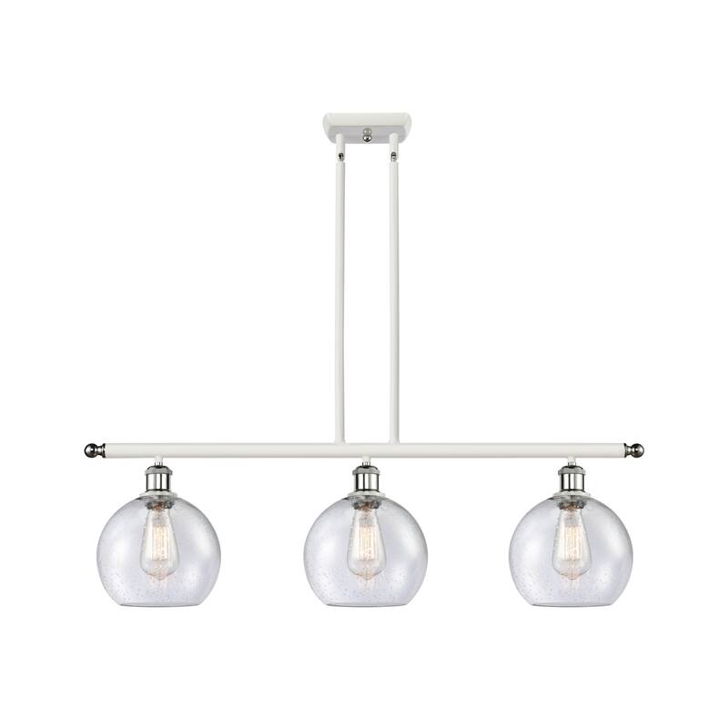Innovations Lighting 516-3I-11-36 Athens Linear Athens 3 Light 36" - White and Polished Chrome / Seedy