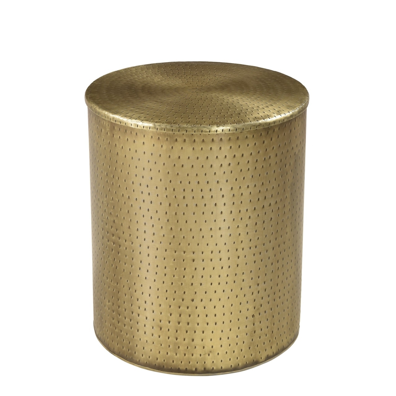 Harp & Finial Pala Distressed Hammered Gold End Table Bed Bath & Beyond 32647830