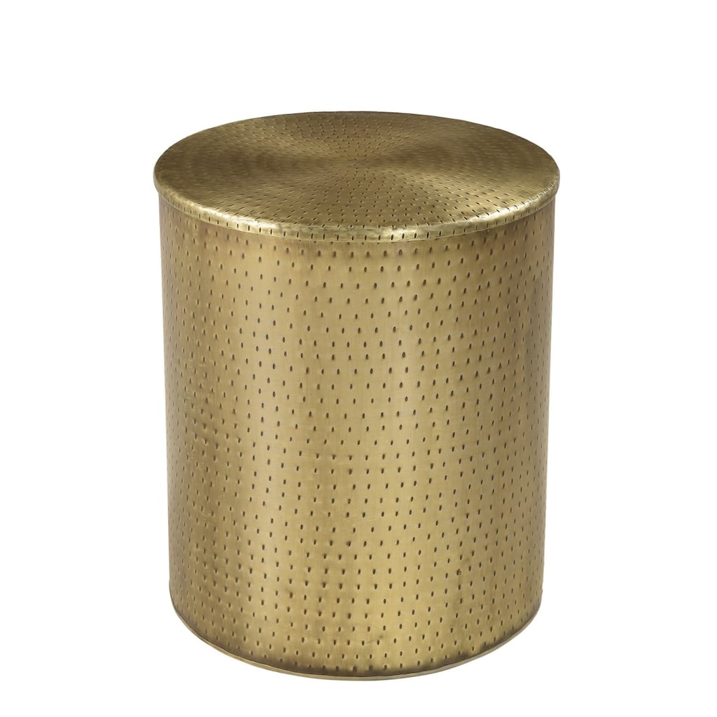 Alevi Drum Gold Iron End Table