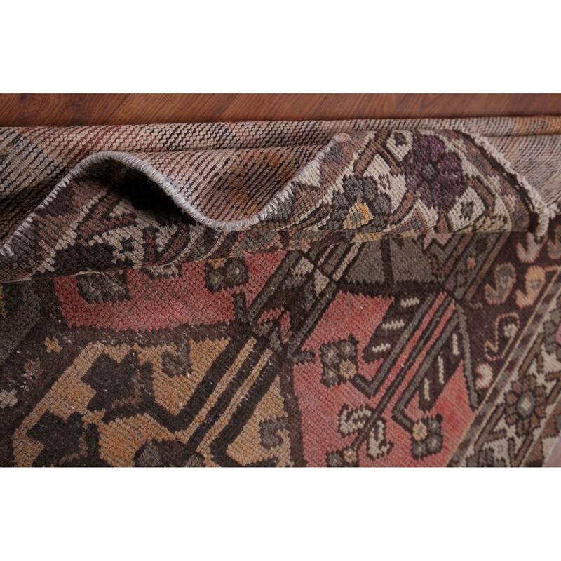 Distressed Bakhtiari Persian Runner Rug Handmade Wool Carpet - 3'5" x 10'0"