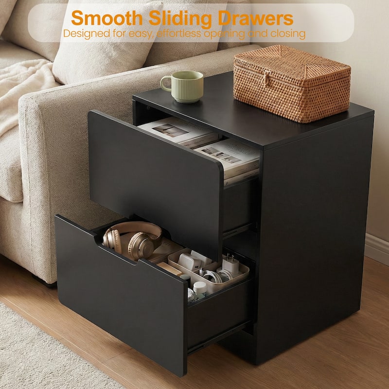 Handless Nightstand Set of 2 with 2 Drawers