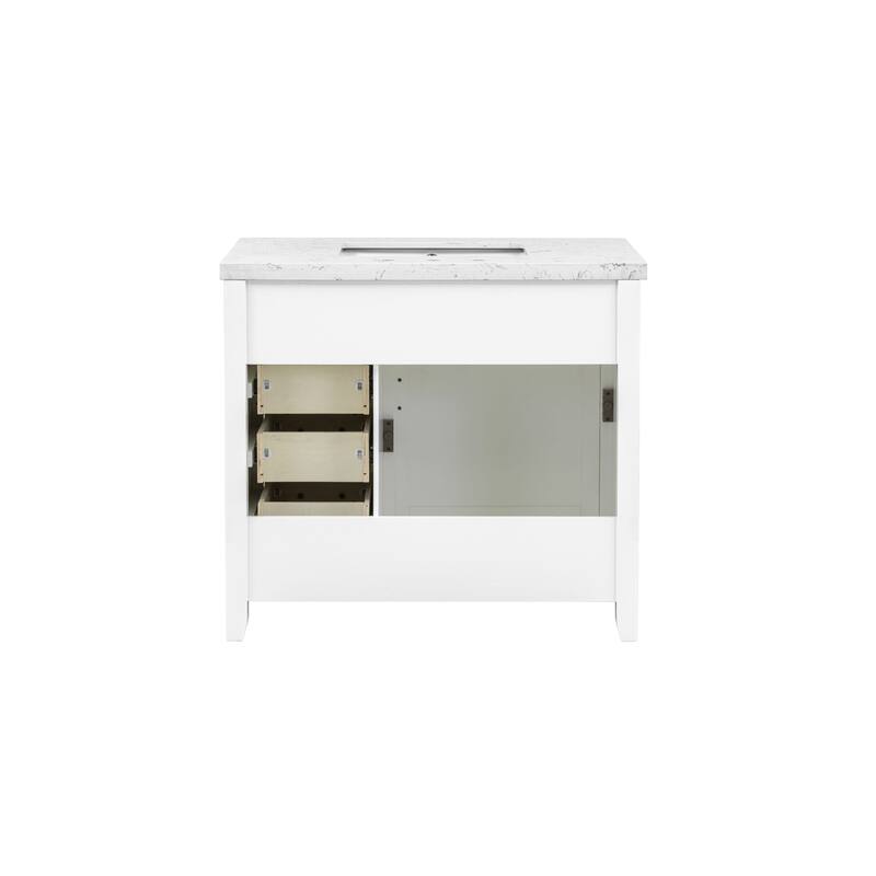 37'' Hanford Bathroom Vanity with Engineered Stone Top
