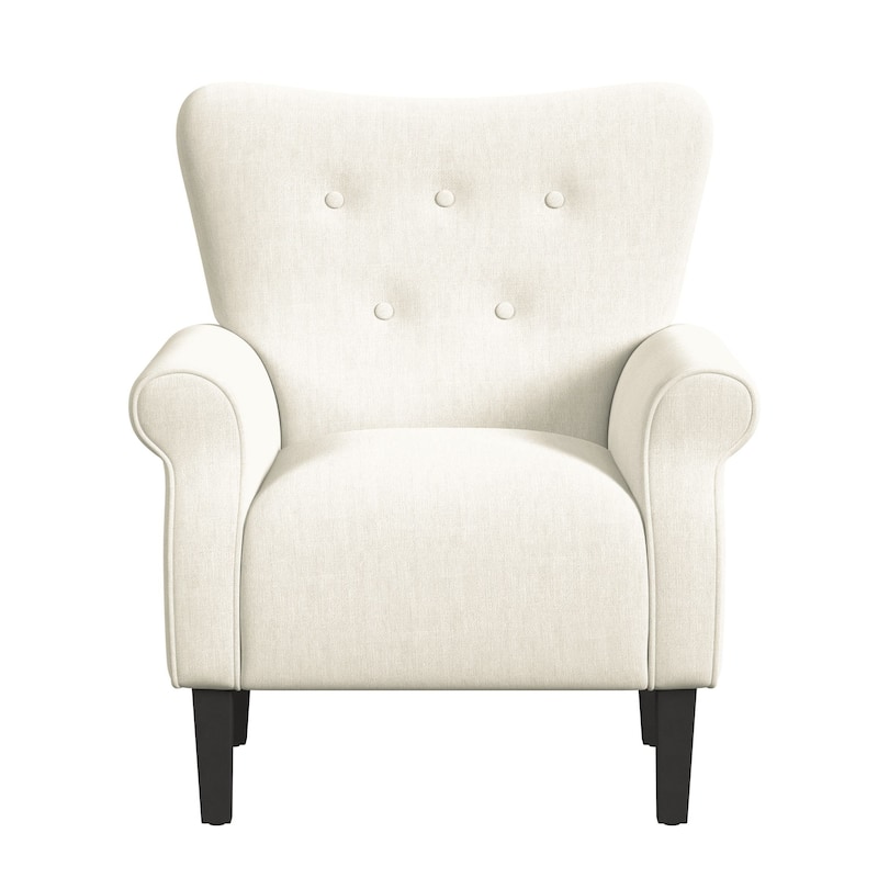 HomePop Rolled Arm Accent Chair - Solid Cream Woven