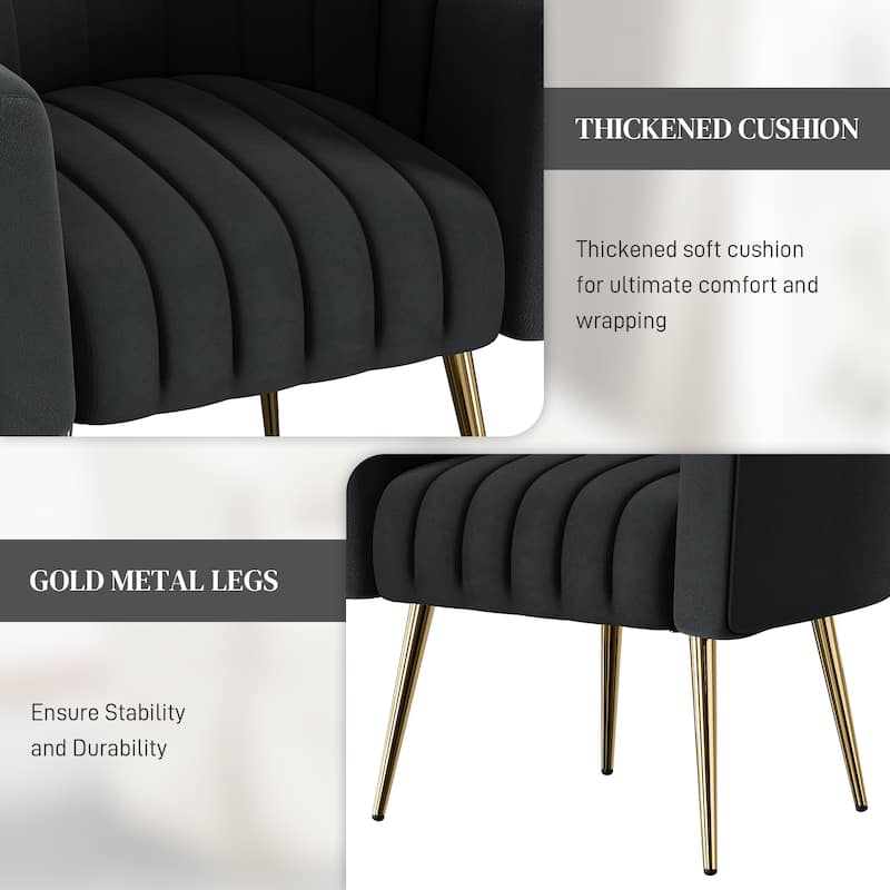 Ouyessir Oversized Modern Upholstered Accent Chair with Tufted Back