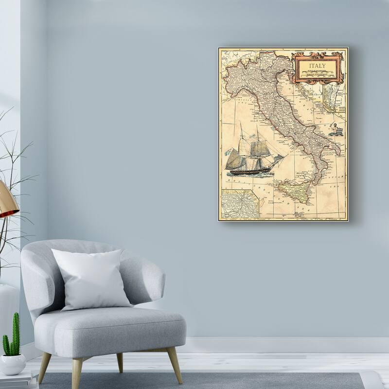 Vision Studio 'Italy Map' Canvas Art