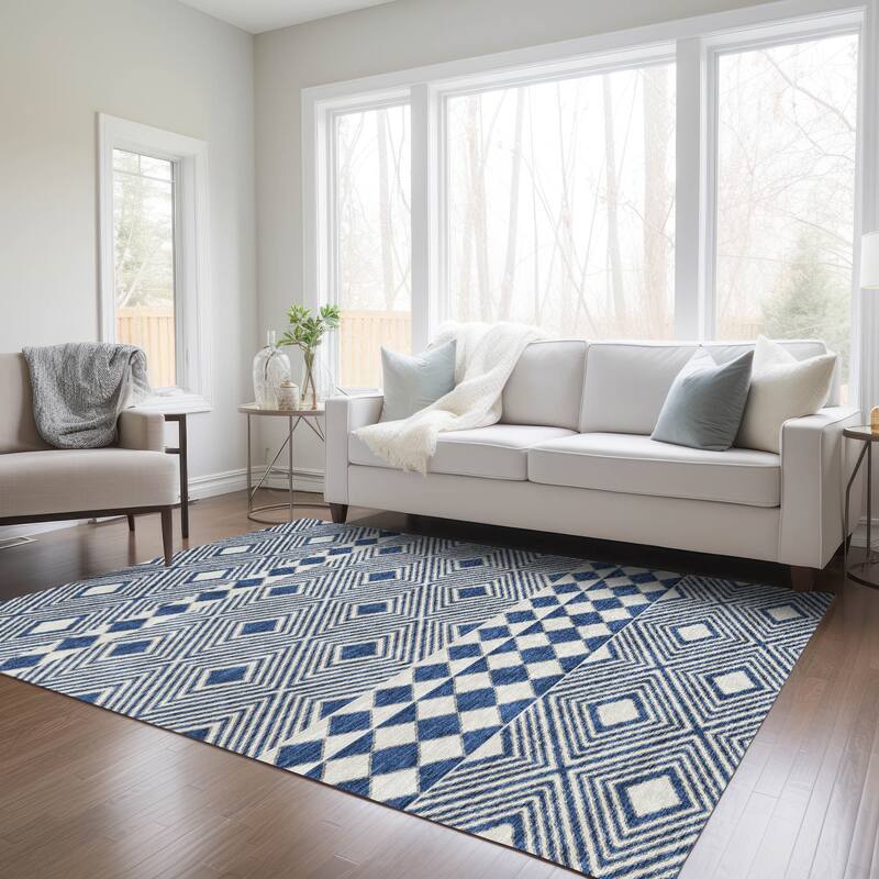 Machine Washable Indoor/ Outdoor Chantille Moroccan Boho Rug