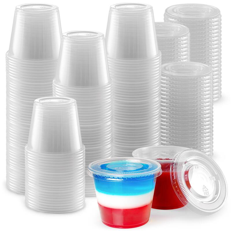 Zulay Kitchen Plastic Portion Cup Condiment Container with Lids by Simple Craft