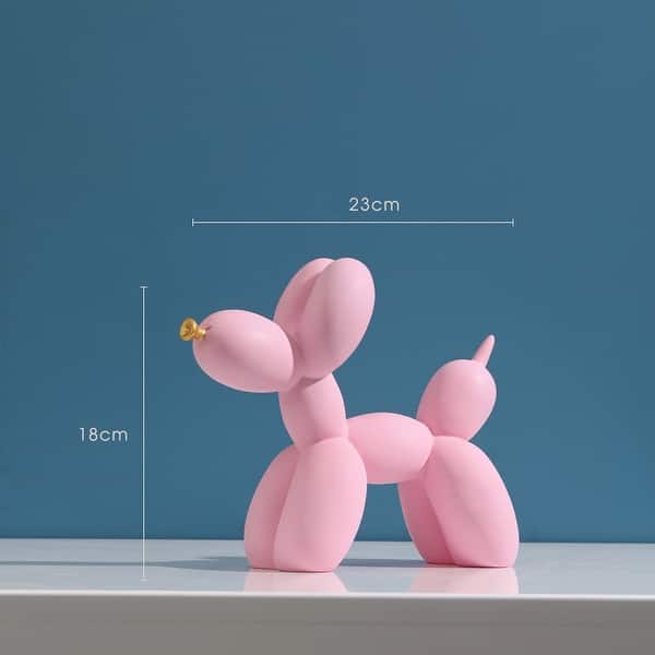 dimension image slide 0 of 4, Curata Home Medium Resin 9" Balloon Dog Zen Animal Kaws Statue Décor