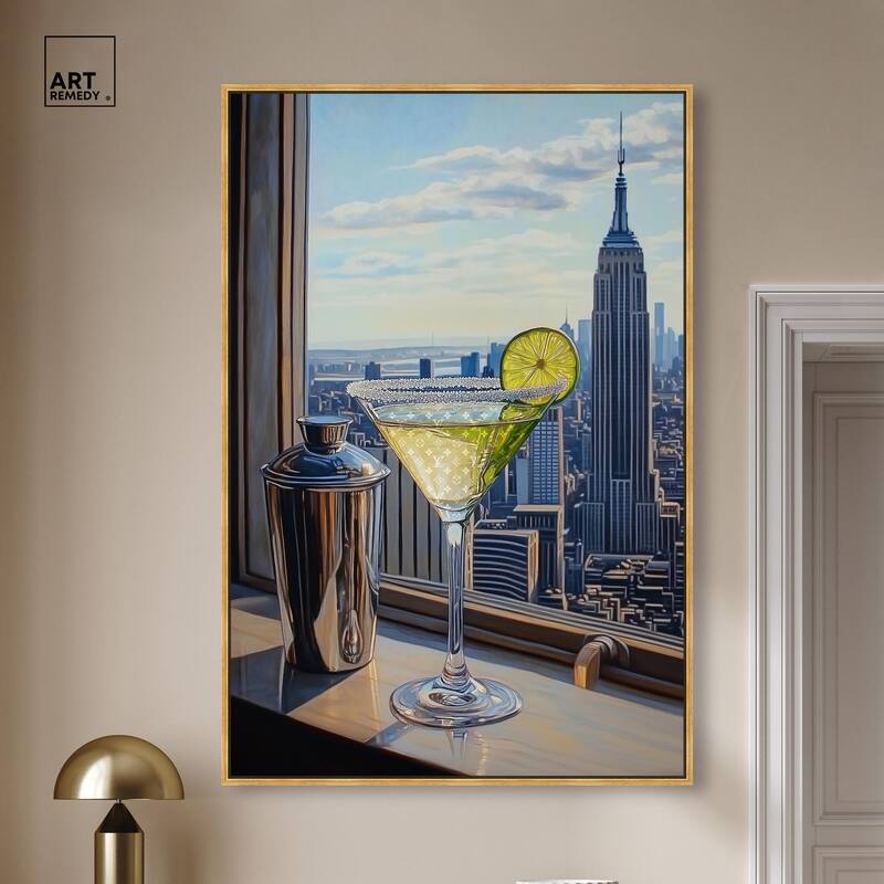 Classy Drink in NYC Canvas by Art Remedy