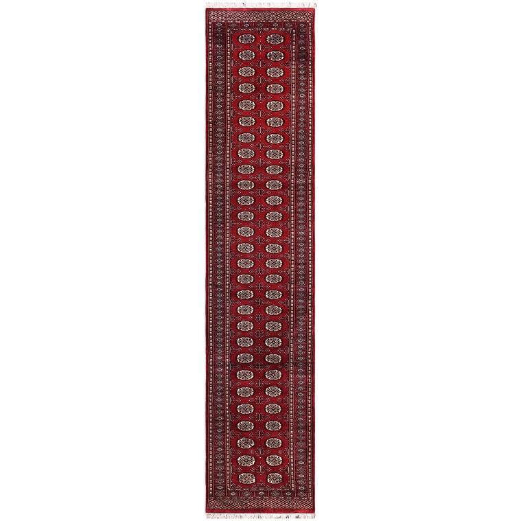 Tribal Bokhara Harding Red/Beige Hand Knotted Wool Runner - 2'7'' x 11'10''
