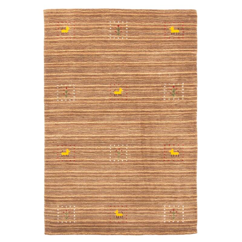 ECARPETGALLERY Hand Loomed Kashkuli Gabbeh Brown Wool Rug - 3'2 x 4'9
