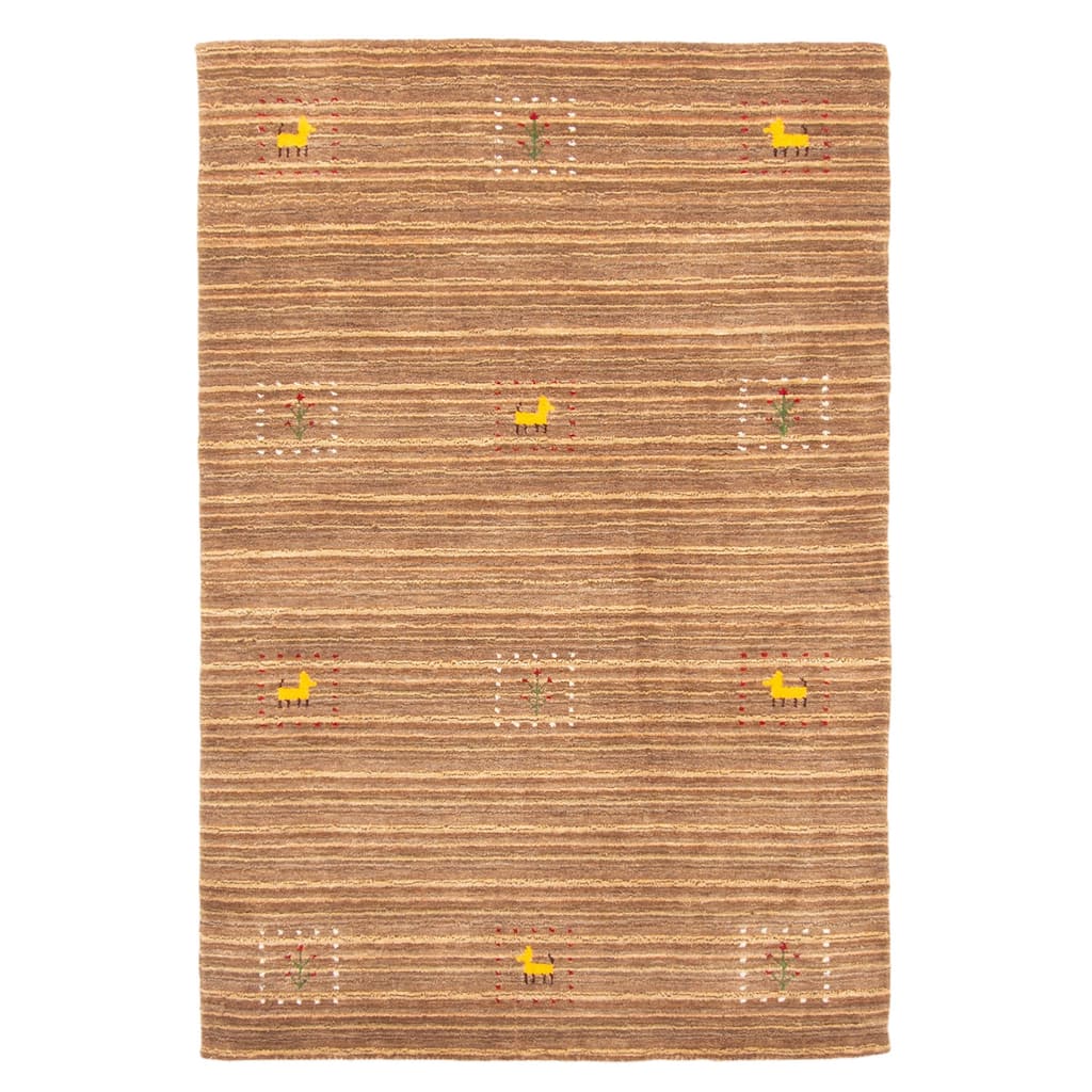 ECARPETGALLERY Hand Loomed Kashkuli Gabbeh Brown Wool Rug - 3'2 x 4'9