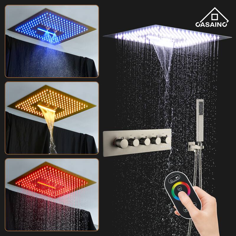 4 Functions Shower System with Multi-Function Remote Control 64 Color Lights