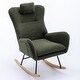 preview thumbnail 7 of 48, Modern Living Room Teddy Fabric Rocking Chair with Pocket and Headrest, Dark Green