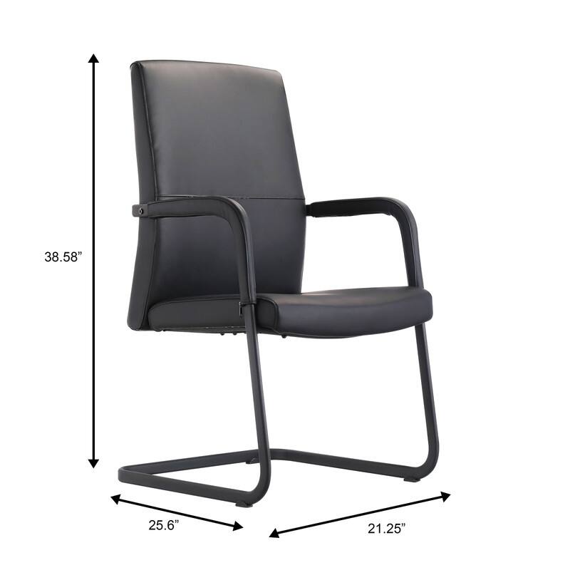 Evander Padded Leather Office Chair with Aluminum Frame, Fixed Armrests, Sponge Cushion, Easy-Clean Design & Quick Assembly