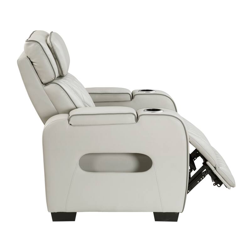 Ezra 37.5" Faux Leather Power Recliner - Power Heatrest, Cup Holders