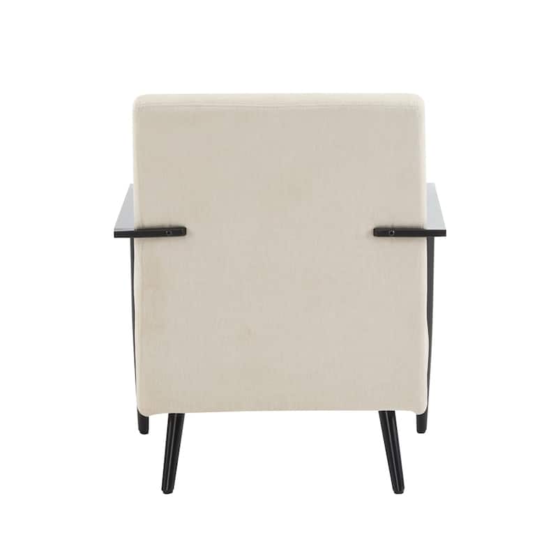 [Set of 2] 26.38" Modern Beige Lounge Chair with Polyester Upholstery