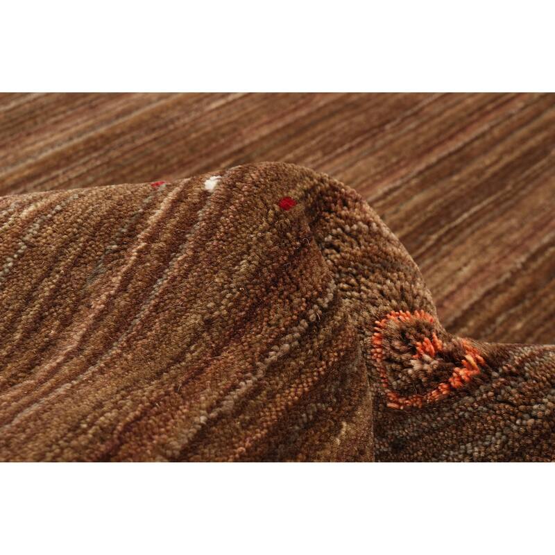 ECARPETGALLERY Hand Loomed Kashkuli Gabbeh Brown Wool Rug - 5'0 x 7'9