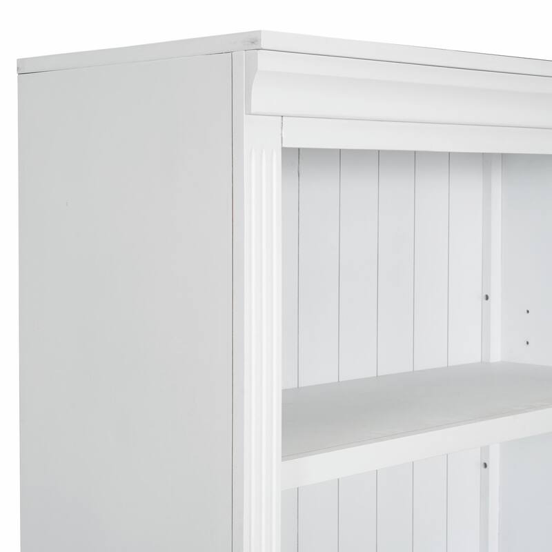 83.4" Tall Wood Bookcase with Light Strip, 5-Tier Decor Bookshelves with Adjustable Shelves