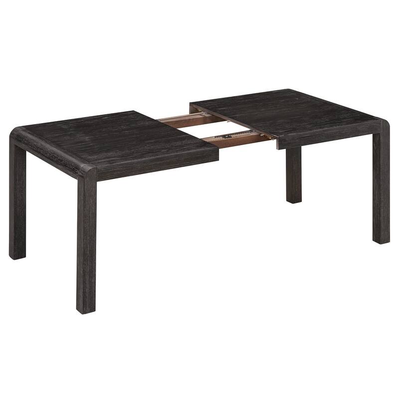 6-Piece Vintage Extendable Dining Table Set for 4-6 with 4 Upholstered Chairs & Bench, Rustic Wire-Brushed Kitchen Table