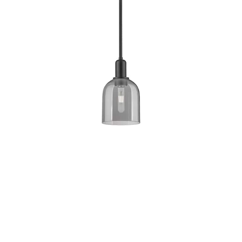 Innovations Lighting 716-1S-11-6 Bella Pendant Bella 6" Wide Mini - Matte Black / Light Smoke