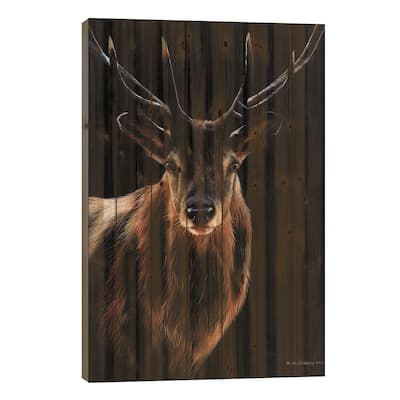 Stag Print On Wood by Sarah Stribbling - Multi-Color
