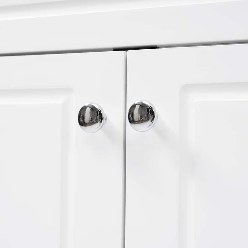 Roomfitters 46" Bathroom Vanity Cabinet Only (No Sink), 6 Soft-Close Drawers and Double Doors with 2-Tier Shelving, White