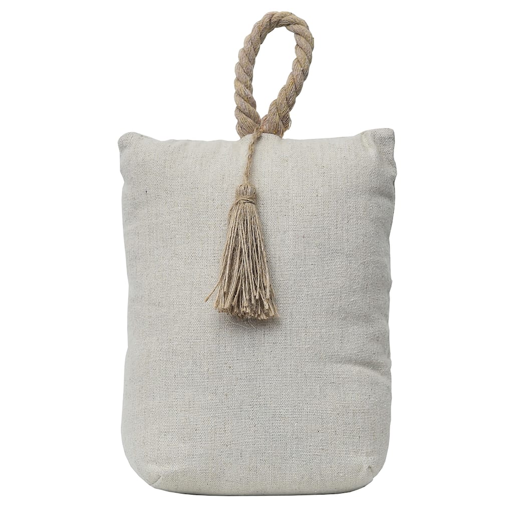 Nature Cotton Bag Door Stop Weighted Floor 2.2 lbs - 6"L x 4.6"W x 8"H