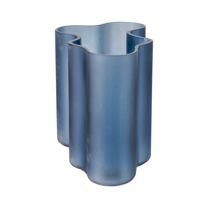 Elk Home Glennon Navy Finish Glass 12 Inch Wide Vase