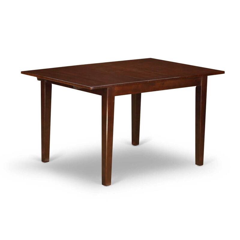 HomeStock 5-Piece Rectangle Mahogany Finish Solid Wood Top Dining table with 4-Chairs