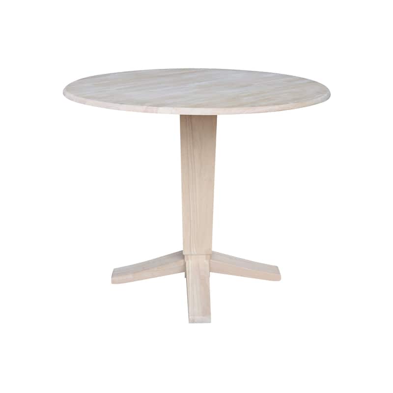42 in Round Dual Drop Leaf Pedestal Counter Height Dining Table