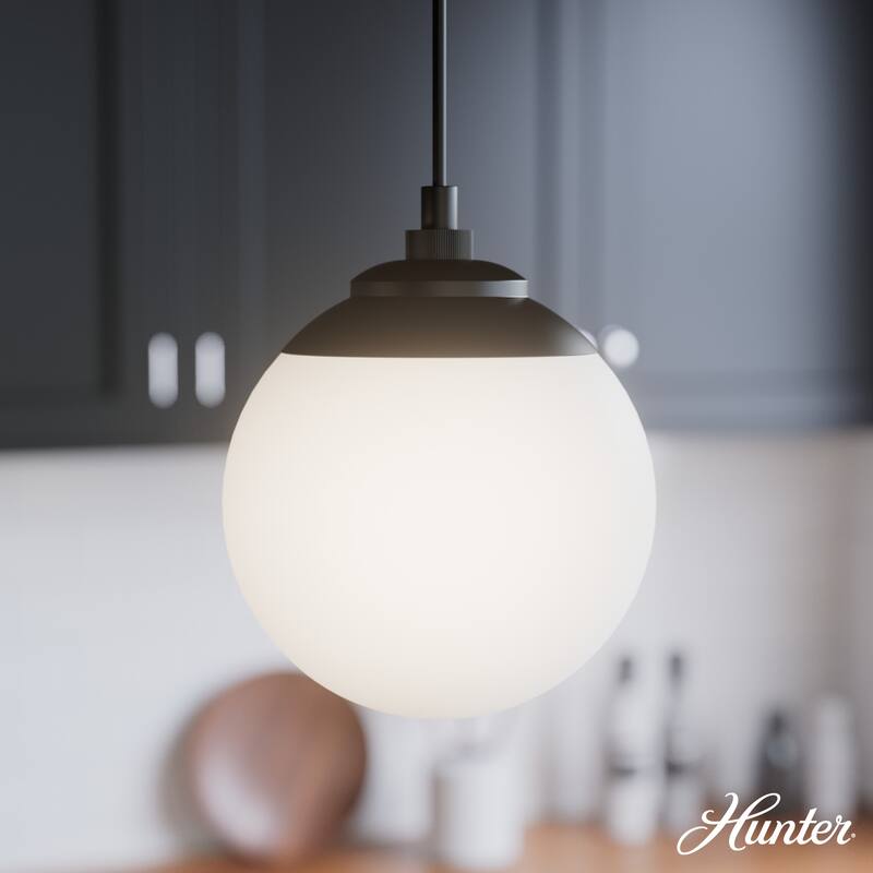 Hunter Hepburn 3 Light Cluster Ceiling Light - Kitchen, Island, Dining Room - Globe, Orb - Mid-Century Modern, Art Deco - Linear - Matte Black