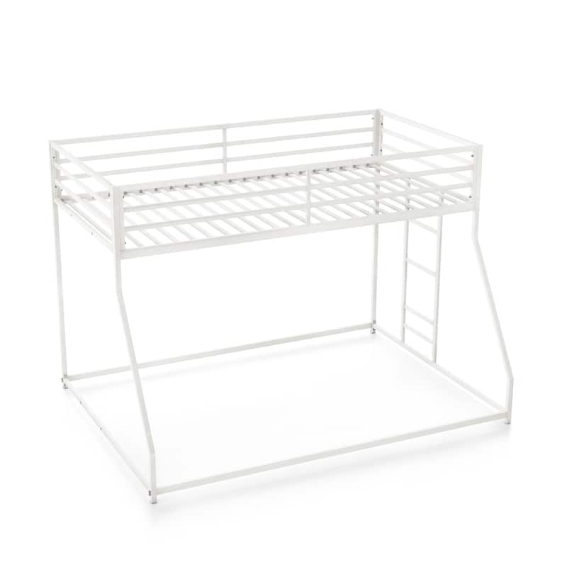 Furniture of America Jackson Modern Metal Twin over Full Low Profile Bunk Bed with Reversible Ladder