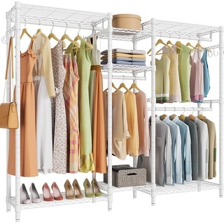 Heavy Duty Clothes Rack for Hanging Clothes, Large Garment Rack with ...