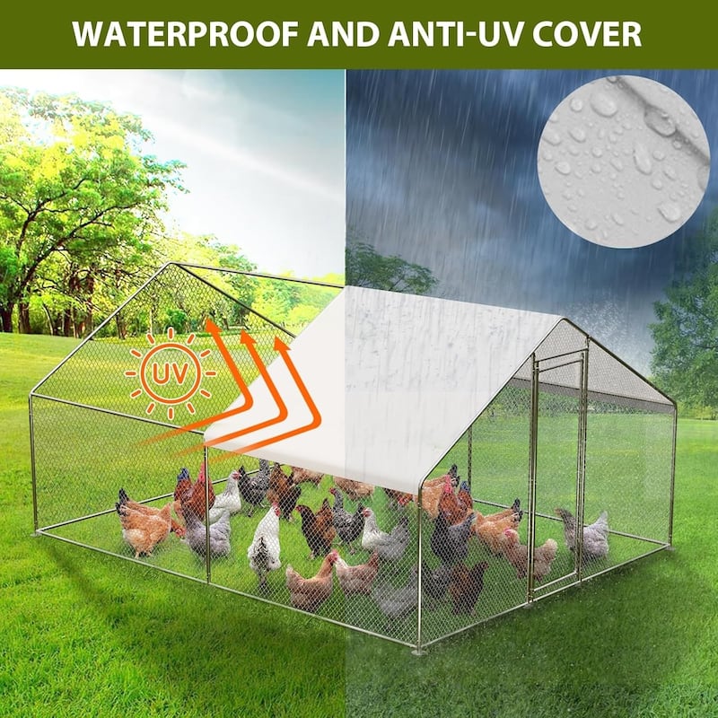 Large Metal Chicken CoopWalk-in Poultry Cage