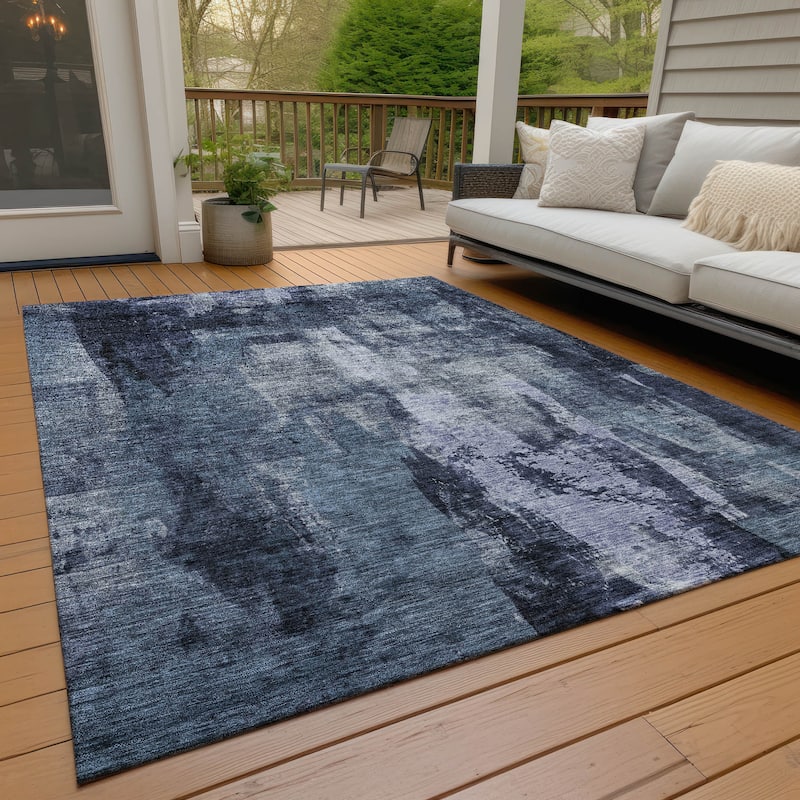 Machine Washable Indoor/ Outdoor Contemporary Chantille Rug