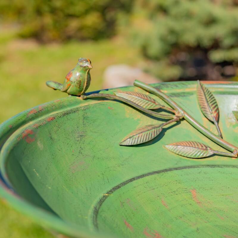 Two Birds Iron Birdbath