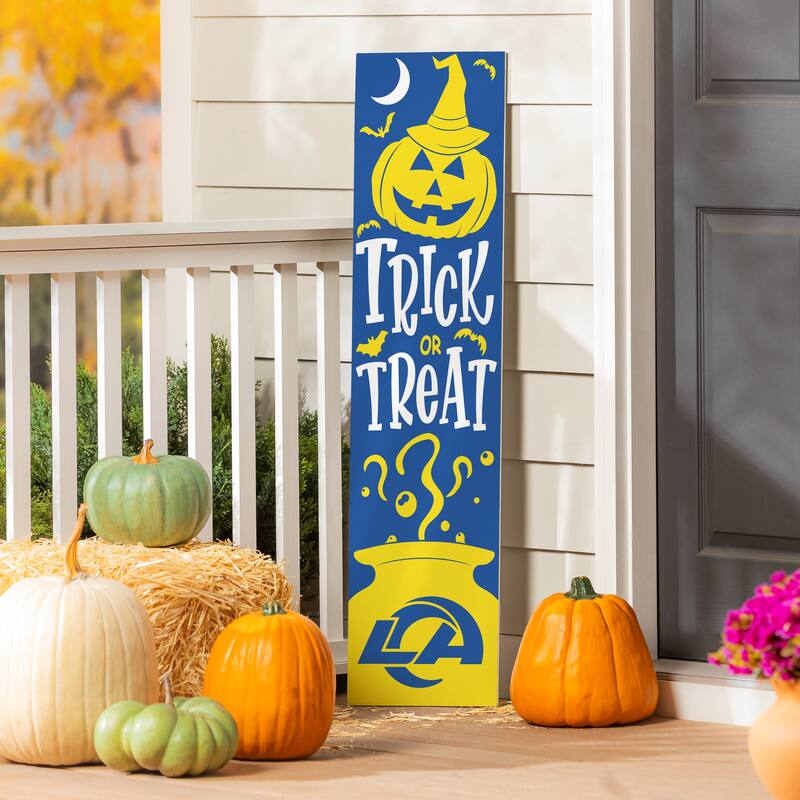 47" Double Sided Seasonal Porch Leaner, Los Angeles Rams - 47" x 11.25" - Halloween