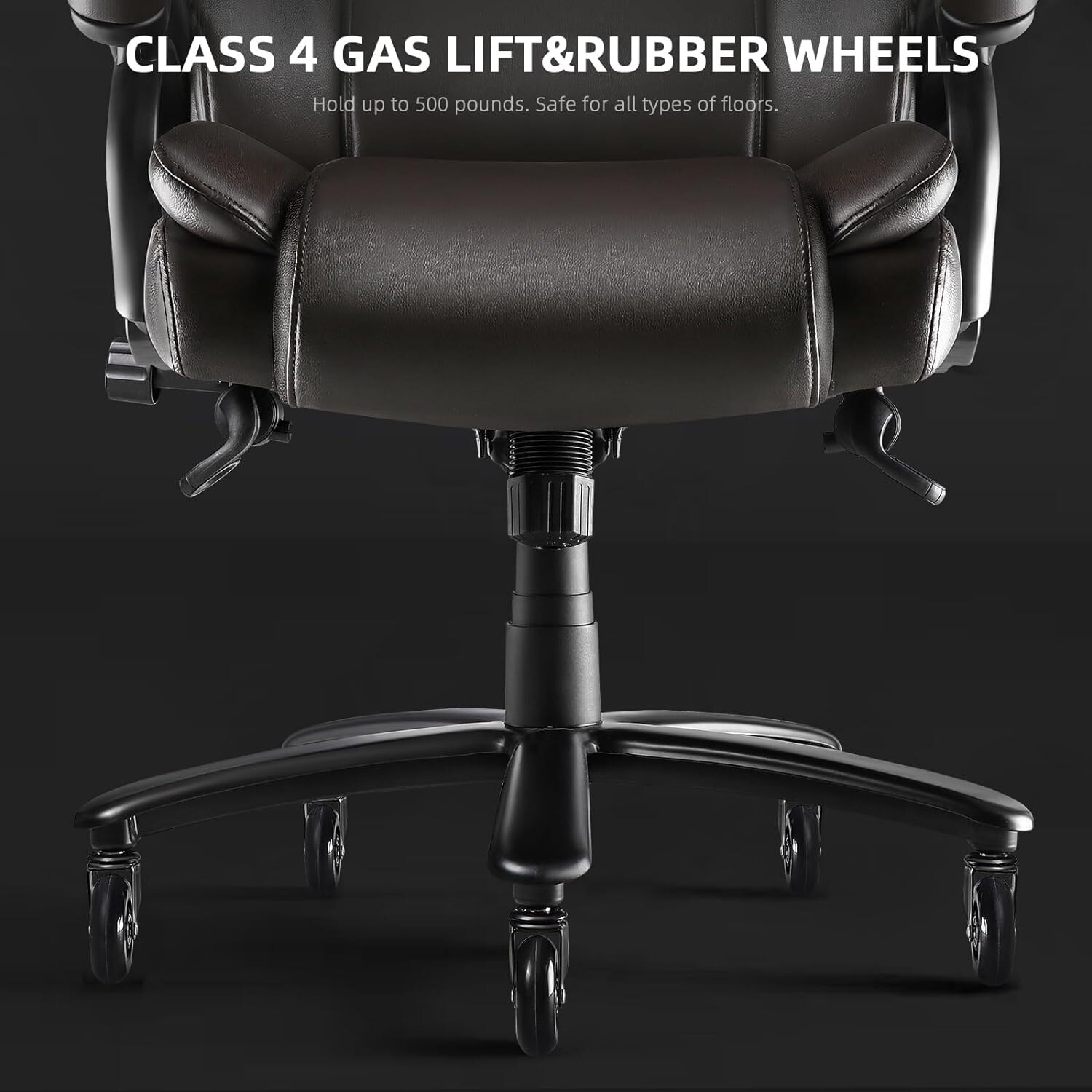 Bossin Big and Tall Executive Office Chair 500LBS Adjustable Lumbar Support Ergonomic Chair with High Back PU Leather Computer Bed Bath Beyond 37357088