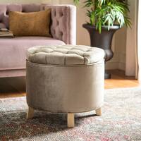 Safavieh Amelia Antique Sage Cotton Viscose Blend Tufted Storage Ottoman