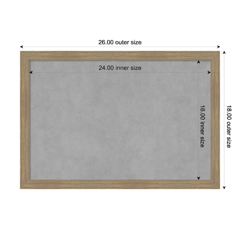 Amanti Art Woodgrain Stripe Mocha Framed Magnetic Board - Board Size 24x16