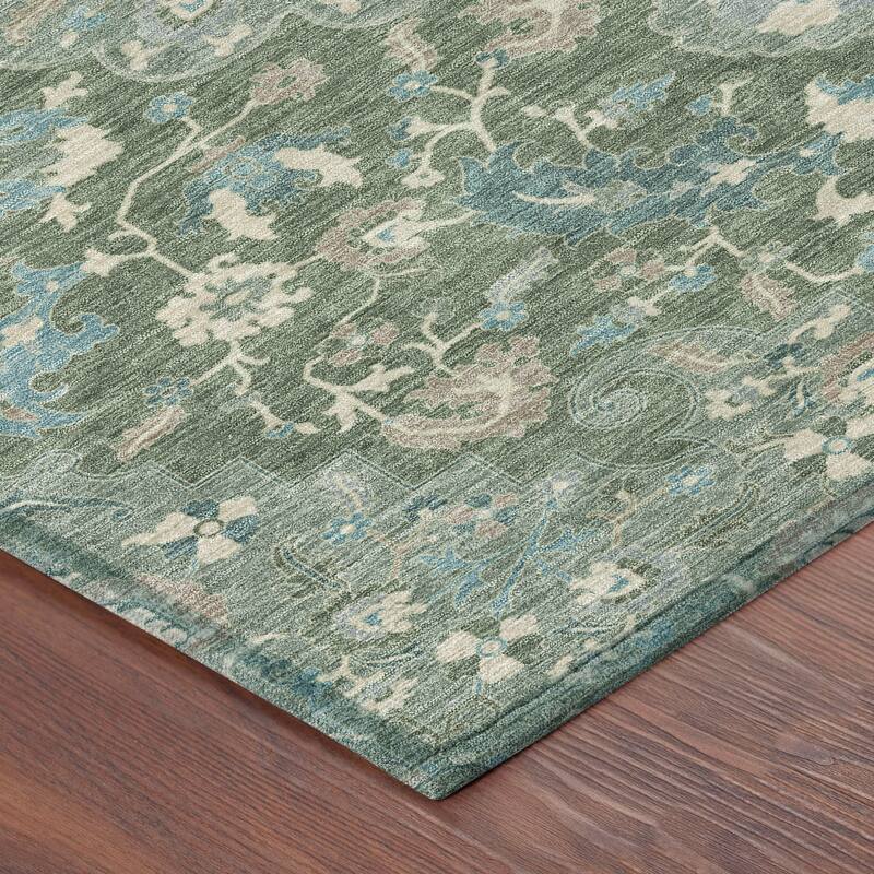 Machine Washable Indoor/ Outdoor Traditional Indore Chantille Rug