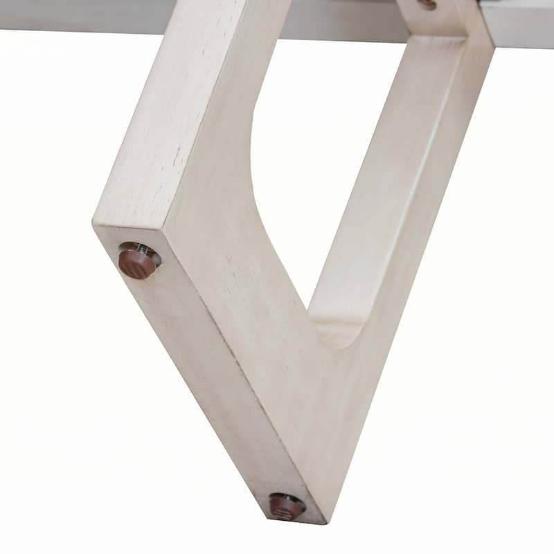 Narrow Console Table with Marble-Effect Top(Gray Wash)