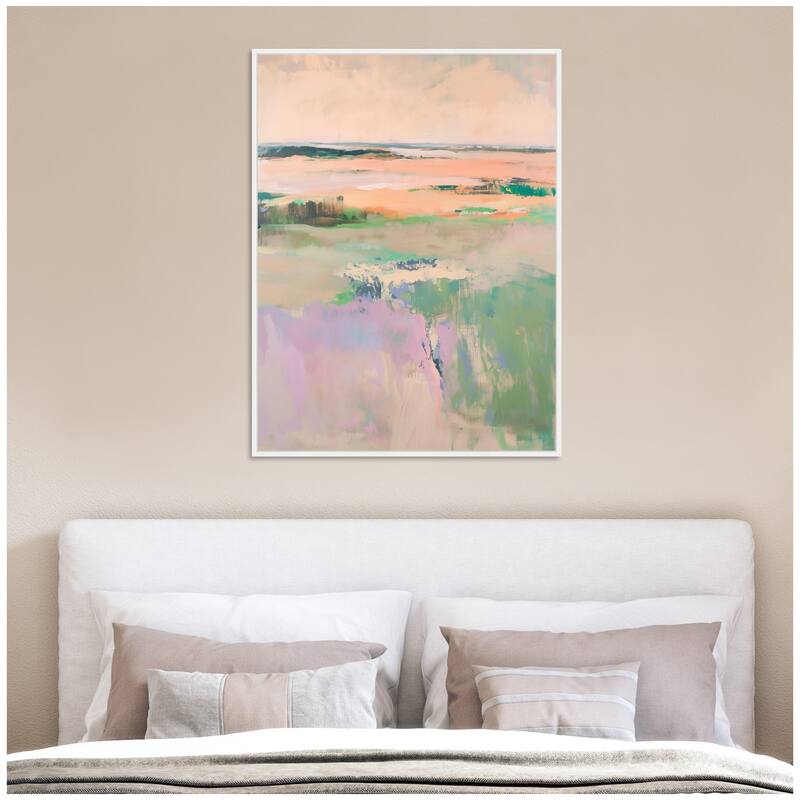 Kate and Laurel Sylvie Pastel Horizon II Framed Canvas by Amy Lighthall