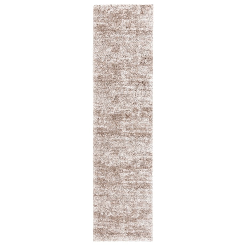 SAFAVIEH Penelope Soazic Shag Modern Rug - 2' x 8' Runner - Taupe/Ivory