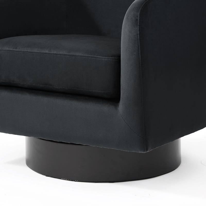 UIXE 360° Swivel Barrel Accent Chair Velvet Armchair For Living Room