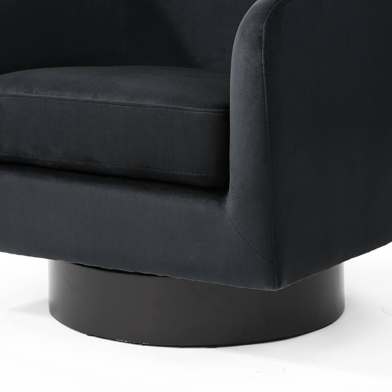 UIXE Set of 2 Swivel Barrel Accent Chair Velvet Armchair For Living Room