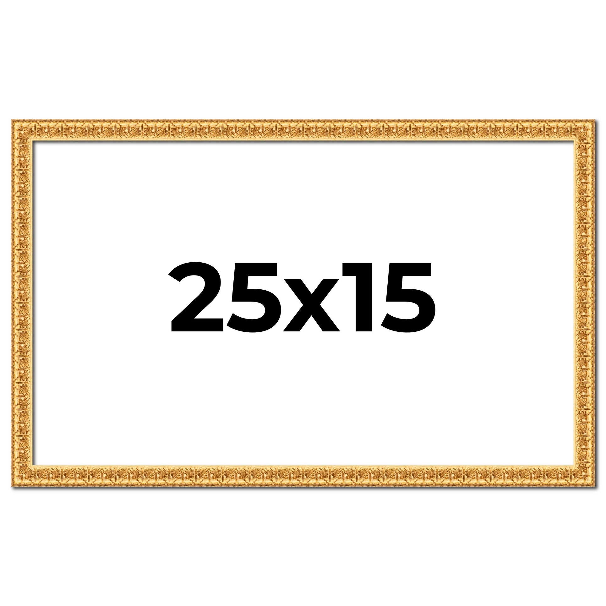 25x15 Frame Gold Real Wood Picture Frame Width 1 inches | Interior